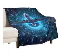 ECWECC Couverture Canapé Imprimé Avion Plaid Canape Thème Avion Couverture en Flanelle Douce Et Chaude pour Filles Enfants Adultes Noël/Action De Grâces Anniversaire 100x130cm