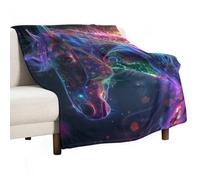 ECWECC Couverture Chaude Cheval Couverture Polaire Enfant Animal Cheval en Microfibre Moelleuse pour Filles Enfants Adultes Canapé Voyage Extérieur Envoyer À La Famille 150x200cm