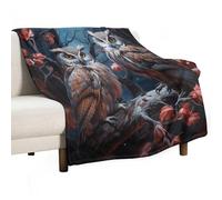 ECWECC Couverture Polaire Enfant Hibou La Chouette Plaid Thème Oiseau en Microfibre Moelleuse pour Filles Enfants Adultes Canapé Voyage Extérieur Cadeau De Fin D'études 168x228cm