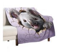 ECWECC Koala Couverture Canapé Animal 3D Plaid Polaire Literie en Flanelle Douce Et Chaude De Canapé Convient Enfant Adultes Couverture De Voyage Noël/Action De Grâce Graduation 100x130cm