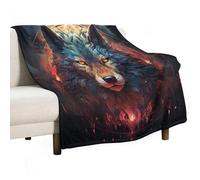 ECWECC Loup Plaid Animal Loup Couvertures Et Plaids en Microfibre Moelleuse Couverture De Voyage pour Enfant Adolescents Cadeau De Fin D'études 150x200cm