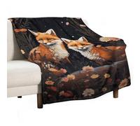 ECWECC Plaid Enfant Renard Couverture Plaid Canapé Animaux en Microfibre Moelleuse De Canapé Convient Adultes Enfant Cadeau De Fin D'études 140x180cm