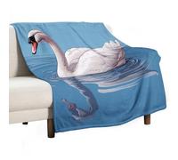 ECWECC Plaide Le Cygne Plaid Personnalisé Le Cygne Blanc en Microfibre Moelleuse pour Garçons Et Filles pour Enfant pour Mon Fils 100x130cm