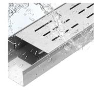 ECwtpndf Caniveau de Drainage pour allée, Ensemble de Drainage tranchée en Acier Inoxydable 100x(3,5-15) x(3-8) cm(100x10x3cm/39.4x3.9x1.2in)