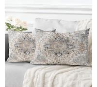 ECZOIL Lot de 2 Decorative Housse de Coussin 40x60 cm Boho Ethnique Vintage en Canapé Taie d'oreiller Douce pour Maison Salon Chambre Canape Bohème Art déco - Bleu Gris