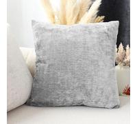 ED ENJOY HOME Coussin Carré Déhoussable 40x40 cm - Velours Tramé Jaune Tilleul, 100% Polyester - Collection Velvet, Housse Lavable - Décoration Salon et Chambre