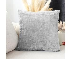 ED ENJOY HOME Coussin Carré Déhoussable 40x40 cm - Velours Tramé Jaune Tilleul, 100% Polyester - Collection Velvet, Housse Lavable - Décoration Salon et Chambre