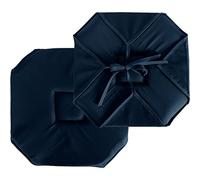 ED ENJOY HOME Galette de chaise Basic à rabat 40x40 cm Bleu marine, nouettes, 100% polyester