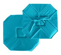 ED ENJOY HOME Galette de Chaise à Rabat, 40x40 cm, Bleu Turquoise, avec Nouettes, 100% Polyester, Tissu Certifié Oeko-TEX, Satinée, Collection Basic