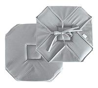 ED ENJOY HOME Galette de Chaise à Rabat, 40x40 cm, Gris Clair, avec Nouettes, 100% Polyester, Tissu Certifié Oeko-TEX, Satinée, Collection Basic