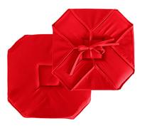 ED ENJOY HOME Galette de Chaise à Rabat, 40x40 cm, Rouge, avec Nouettes, 100% Polyester, Tissu Certifié Oeko-TEX, Satinée, Collection Basic