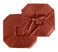 ED ENJOY HOME Galette de Chaise à Rabat, 40x40 cm, Terre Cuite, avec Nouettes, 100% Polyester, Tissu Certifié Oeko-TEX, Satinée, Collection Basic