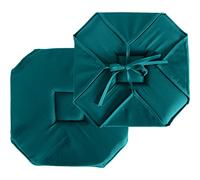 ED ENJOY HOME Galette de Chaise à Rabat, 40x40 cm, Vert Emeraude, avec Nouettes, 100% Polyester, Tissu Certifié Oeko-TEX, Satinée, Collection Basic