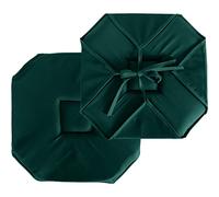 ED ENJOY HOME Galette de Chaise à Rabat, 40x40 cm, Vert Foncé, avec Nouettes, 100% Polyester, Tissu Certifié Oeko-TEX, Satinée, Collection Basic