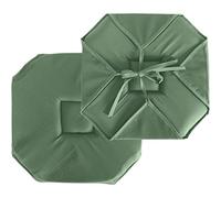 ED ENJOY HOME Galette de Chaise à Rabat, 40x40 cm, Vert Kaki, avec Nouettes, 100% Polyester, Tissu Certifié Oeko-TEX, Satinée, Collection Basic