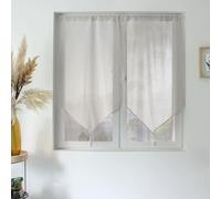 ED ENJOY HOME Paire de vitrages Blanc 60x120cm, Passe Tringle, Lin et Polyester, Protège des Regards extérieurs, pour Chambre et Salon