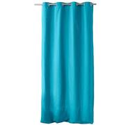 ED ENJOY HOME Rideau avec Œillets argentés, 135x240cm, Bleu Turquoise, 100% Coton, Tissu Certifié Oeko-TEX, Collection Panama