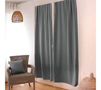 ED ENJOY HOME Rideau de Porte Occultants Basic - Finition Passe Tringle - 100% Polyester - Tissu Certifié Oeko-TEX - 90x120cm - Gris Clair