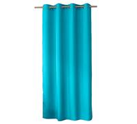 ED ENJOY HOME Rideau Décoratif à Œillets argentés, 140x240 cm, Bleu Turquoise, 100% Polyester, Satiné, Collection Basic