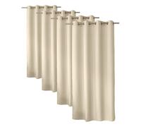 ED ENJOY HOME Rideau Décoratif à Œillets argentés, 140x240 cm, Ecru, 100% Polyester, Satiné, Collection Basic (Lot de 4)
