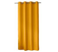 ED ENJOY HOME Rideau Décoratif à Œillets argentés, 140x240 cm, Jaune Moutarde, 100% Polyester, Satiné, Collection Basic