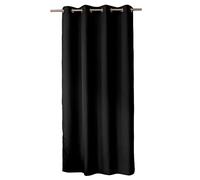 - Rideau uni avec oeillets - 140 x 240 cm - Noir