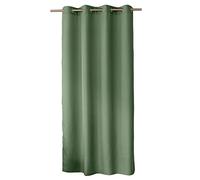 ED ENJOY HOME Rideau Décoratif à Œillets argentés, 140x240 cm, Vert Kaki Clair, 100% Polyester, Satiné, Collection Basic