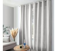 ED ENJOY HOME Rideau Décoratif pour la Maison Salon et Chambre, Facile à Poser avec Œillets, Taille Standard 140x240 cm, Blanc Gris, en Coton, Collection Cambria