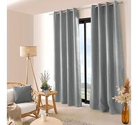 ED Enjoy Home Rideau Obscurcissant Fileté avec Œillets, 135x240cm, Gris, 100% Polyester, Collection Floppy
