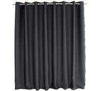 ED ENJOY HOME Rideau Occultant avec Œillets argentés, Gris Foncé, Grande Largeur, 300x240cm, 100% Polyester, Tissu Certifié Oeko-TEX, Collection Réglisse