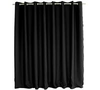 ED ENJOY HOME Rideau Occultant avec Œillets argentés, Noir, Grande Largeur, 300x240cm, 100% Polyester, Tissu Certifié Oeko-TEX, Collection Réglisse