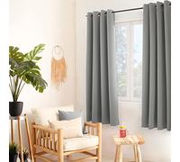 ED ENJOY HOME Rideau Thermique Occultant Gris Clair 135×180 cm, Œillets Métal, Anti-Chaleur, Anti-Froid, pour Chambre et Salon