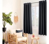 ED ENJOY HOME Rideau Thermique Occultant Gris Foncé 135×180 cm, Œillets Métal, Anti-Chaleur, Anti-Froid, pour Chambre et Salon