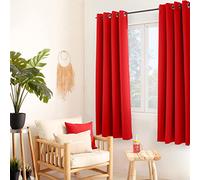 ED ENJOY HOME Rideau Thermique Occultant Rouge 135×180 cm, Œillets Métal, Anti-Chaleur, Anti-Froid, pour Chambre et Salon