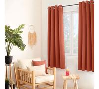 ED ENJOY HOME Rideau Thermique Occultant Terre Cuite 135×180 cm, Œillets Métal, Anti-Chaleur, Anti-Froid, pour Chambre et Salon