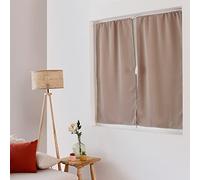 ED ENJOY HOME Rideau Vitrage Occultant, Passe Tringle, Beige Naturel, 60x120cm, 100% Polyester, Tissu Certifié Oeko-TEX, Collection Réglisse