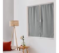 ED ENJOY HOME Rideau Vitrage Occultant, Passe Tringle, Gris, 60x120cm, 100% Polyester, Tissu Certifié Oeko-TEX, Collection Réglisse