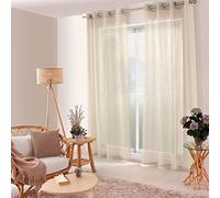 ED ENJOY HOME Rideau Voilage Ajourés avec Œillets, 140x240cm, Beige, 100% Polyester, Tissu Certifié Oeko-TEX, Collection Jelly