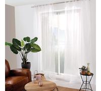 ED ENJOY HOME Voilage Blanc 140x240cm, à Pattes, 100% Polyester, Protège des Regards extérieurs, pour Chambre et Salon