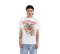 Ed Hardy - Eagle Drag Rose T-Shirt - Homme - Tops - Blanc - Taille: M