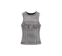 Ed Hardy Haut jaune pastel / gris / gris foncé / melon, Taille S