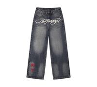 Ed Hardy Jean 'Tattoo City Tiger' jaune / rouge / noir denim / blanc, Taille 34