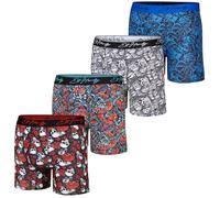 ED HARDY Lot de 4 boxers pour hommes, sous-vêtements en tissu doux, fermeture à scratch, lavables en machine, boxers élastiques confortables, XL
