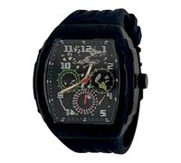 ED HARDY Montre Homme Tonneau Noir Bracelet Silicone Noir 50782B-42-G02