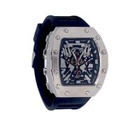 ED HARDY Montre Tonneau Tonneau pour homme avec bracelet en silicone noir 50781S-42-G02
