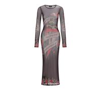 Ed Hardy Robe 'Death Before Dishonor' chocolat / gris clair / rouge, Taille 40