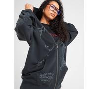 Ed Hardy Sweat à capuche Zippé Skull Boyfriend - Noir XS