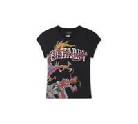 Ed Hardy T-shirt 'Varsity Dragon' gris / kiwi / framboise / noir, Taille L
