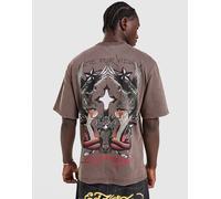 Ed Hardy T-shirt vintage imprimé Snake Back - Marron M