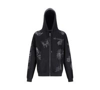 Ed Hardy Veste de survêtement 'Tattoo Club' gris / noir / blanc, Taille L